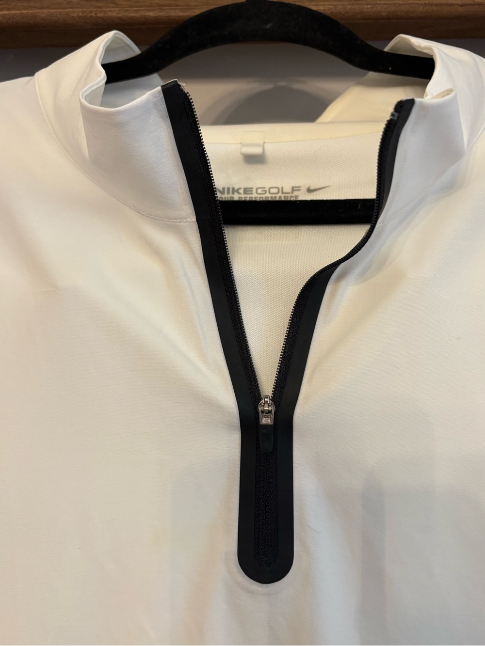 Nike White Long-Sleeve Quarter-Zip Pullover with Black Trim - Picture 4 of 6